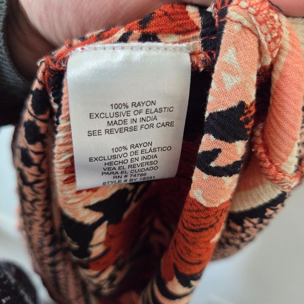 Böhme Jade Maxi Dress Orange Floral Bohemian Gypsy Southwestern Vacation Small - Picture 11 of 11